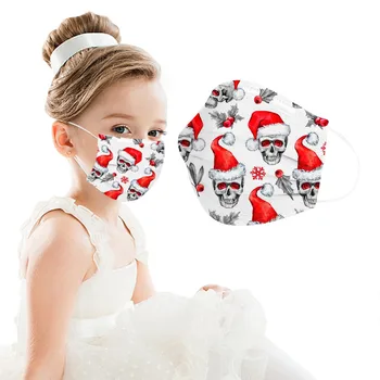 50/100tk Laste Jõulud Müts Kolju printmaskiga Ühekordselt näomaskid Kaitsva Hingav Kõrge Kvaliteedi Kid Suu Mask Masque