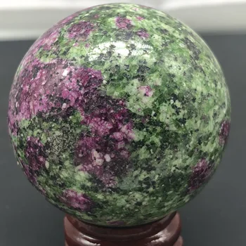 50 MM Alta qualidade Loomulik Rubi Zoisite pedra cura reiki bola esfera de cristal