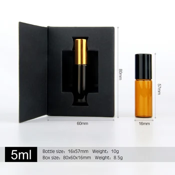 50 Tk/palju 5ml Kollane Mini Parfüümi Pudeli Pakkimine kasti Klaas Rulli Sisse eeterlikku Õli Pudel on Tühi Proovi Pudel Parfüümi