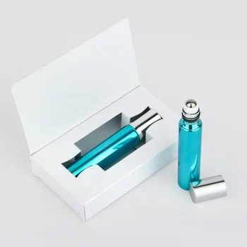 50 töö 10ml Kaasaskantav sinine eeterlik Õli Roll-on Pudel Pakendi karp Koos Roostevaba klaas Rulli Pall Reisi Kosmeetika Mahuti