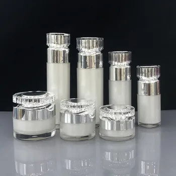 50ml pearl valge akrüülist/plastikust õhuta pudel seerumi/kreem/emulsioon/sihtasutus/skin care pudel, kosmeetikatoodete pakkimine