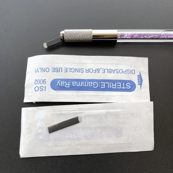 50tk Microblading Nõelad 0.18 mm Tebori Labad Alaline Meik Kulmu Nõelad 3D Tikandid Käsitsi Tätoveering Pen Masin