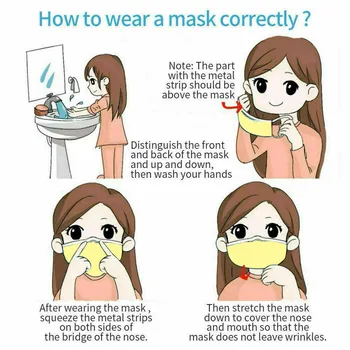 50TK Täiskasvanute Tolmukindel Ühekordselt Näo Mask 3ply Õhu Puhastamiseks Facemasks Kollane Suu Katta Filter Mask näomask Masque