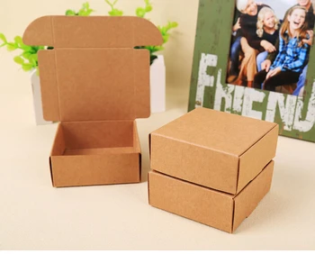 50tk Väike jõupaber kasti pakend ristküliku kingitus paber seep kasti pakend kraft kingitus papp kasti