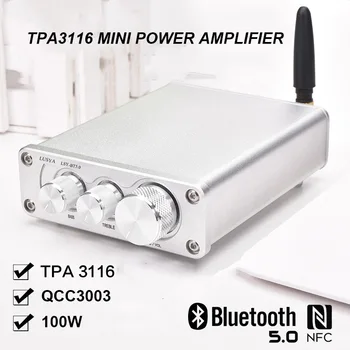 50W*2 Bluetooth 5.0 TPA3116D2 HiFi Võimendi Lõpetanud Juhatuse Juhul, Home Audio TPA3116 Amp Koos Treble Bass I4-005-6