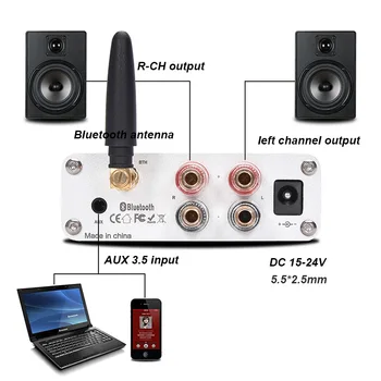 50W*2 Bluetooth 5.0 TPA3116D2 HiFi Võimendi Lõpetanud Juhatuse Juhul, Home Audio TPA3116 Amp Koos Treble Bass I4-005-6