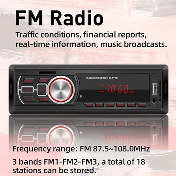 5209E Ühtse 1 DIN Auto Raadio, Bluetooth, AUX-in TF Kaart U Disk Auto Stereo Multimeedia Audio-MP3-Mängija juhtseade