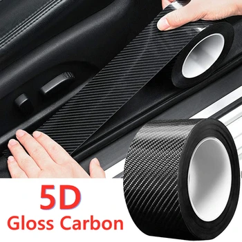 5D Läige Carbon Fiber Auto Ukse Lävepakk Protector Kaitseraua Kaitsekile Kleebis Auto Wrap Film Autotööstuse Kõrge Tugevus, Anti Scratch Film