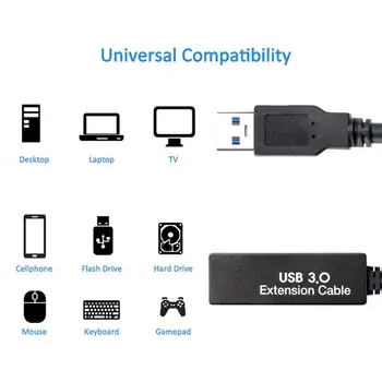 5m/10m/15m USB 3.0 pikenduskaabel Signaali Võimendamine Andmete Line US/EU Pistik-Power Adapter for Windows XP/Vista/7/OS-Süsteemides