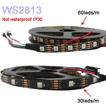 5m WS2813 RGB led valgus DC5V WS2812B Uuendatud led lamp lindi Dual-signaali 30/60 pikslit/led/m IP30/IP65/IP67