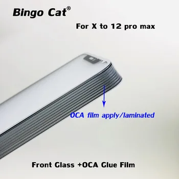 5pc Esi-Ekraan, Välimine Klaas Objektiivi OCA Liimi Film Hane Kohaldatakse Varuosad iPhone X XS 12 11 pro max Crakced Klaasi Remont