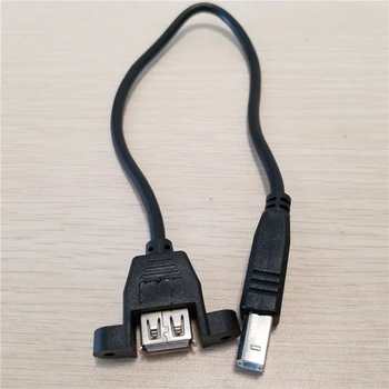 5tk/palju 25cm USB 2.0 Tüüp B, Meeste ja Naiste BM, et AF Kruvi Lock Panel Mount Kaabel Juhe + kruvid