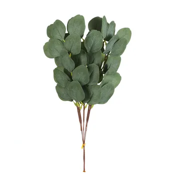 5tk Silk Paju Eukalüpti Lehed Kunstlik Roheline Taim Filiaalid pruudikimp Võltsitud Lilled Pulm Kodu Aia Kaunistamiseks