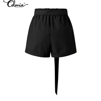 5XL Naiste Retro, Kõrge Vöökoht lühikesed Püksid 2021 Celmia Suvel Vabaaja Tahke lühikesed Püksid Vöö Lahti Taskud Naiste lühikesed Püksid Streetwear Pluss Suurus