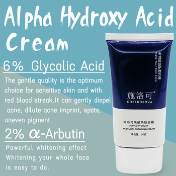 6% glicolic happe Alfa Hydrox koor koorimine 2% arbutin valgendamine kreem tume nahk eemaldamine naha koorida nägu keemiline