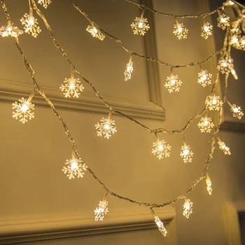 6M 10M Aku Tegutseda Lumehelves String Haldjas Tuled LED Jõulud Vanikud Väljas Kodu Poole Pulm Baar uusaasta Decor