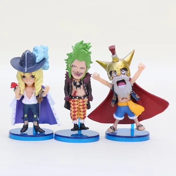 6tk/set One Piece Anime Q Versioon Dressrosa Luffy Lucy Chopper Rebecca zoro Oja PVC Tegevus Joonis Mudeli Kogumine Mänguasi