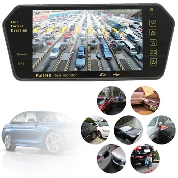 7-Tolline TFT LCD Auto Tahavaatepeegel Monitor +Öise Nägemise Tagurpidi Auto, Kaamera, bluetooth Pakkimis Süsteem Auto Rearview Monitorid