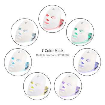 7 Värvi LED Näo Mask Footon Ravi Naha Noorendamine Anti Akne Kirtsutama Eemaldamine Photodynamic LED Näo Mask Traadita Kasutada