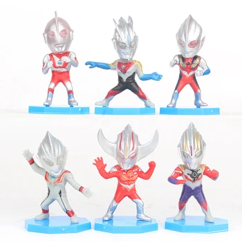 7cm 6tk/palju Cartoon Ultraman Mudeli Tegevus Joonis Mänguasjad Kook Teenetemärgi Lastele Kingitused