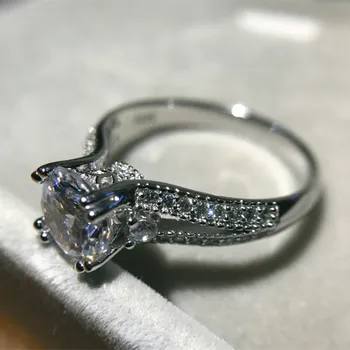 7mm Kuupmeetri Tsirkoon sõrmused 925 sterling hõbe abielusõrmused naiste royal crown klassikaline naiste ehted anillos