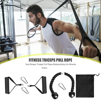 7tk Lihaste Tugevus Koolitus Manus Biitseps Triceps Tõmba Trossi Koju Jõusaali Treening Treening, Fitness Equipment