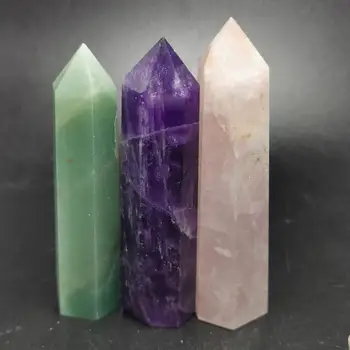 7tk Looduslikust Kivist Point Tower crystal Healing Crystal Kuusnurk Mineraalid Magic Wand Home Decor