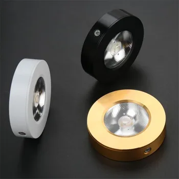 7W 10W 12W COB LED ratas kerge Valge/Must/Kuld Shell ultra õhuke ümmargune LED all kapis kerge köögi lambi 85-265V Ükski juht