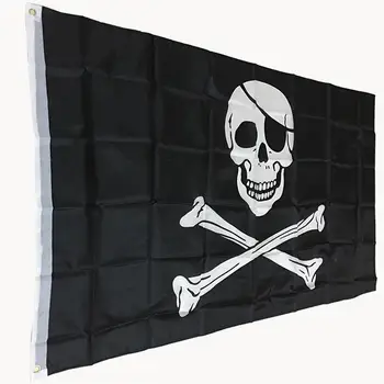90x150cm Halloween Piraat Kolju Lipu Jube Kodus Kummitab Maja Kaunistamiseks Must Ja Valge Piraat Lipu Rekvisiidid Jaoks Cosplay
