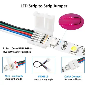 95pcs 5050 4 Sõrmed RGB LED lint-Liides (plug power Splitter Cable 4pin nõela emane Pistik juhtme jaoks RGB Led Valgus