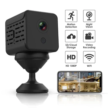 A12 Mini Home Security Traadita IP Kaamera 1080P Valve Kaamera Öö Versioon Cam w/Magnet-Bracket for IOS Android APP