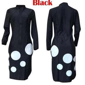 Aafrika Kleidid Naistele Dashiki Polka Dot Aafrika Riided Pluss Suurus Suvel Valge Must Trükitud Retro Bodycon Aafrika Kleit