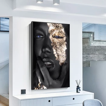 Aafrika Kunsti Musta Kulla Naine, õlimaal, Lõuend Plakatid ja Pildid Skandinaavia Seina Art Pilt elutuba Kodu Cuadros