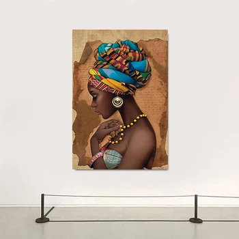 Aafrika Kunsti Naine Maali Pildid, Lõuend Ilu Tüdruk, Skandinaavia Plakatid Seina Art Pilt elutuba Hobune Decor
