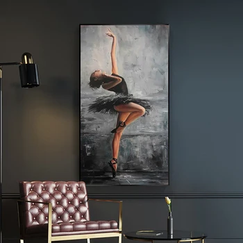 Abstraktne Ballerina Naise Portree Lõuendile Maali Plakatid ja Pildid Cuadros Seina Kunst elutuba Home Decor