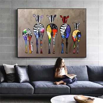 Abstraktne Zebra Lõuend Kunsti Maalid Seinale Värvikas Loomade Art Prints Aafrika Loomad, Kunst, Pildid Elutoa Seina