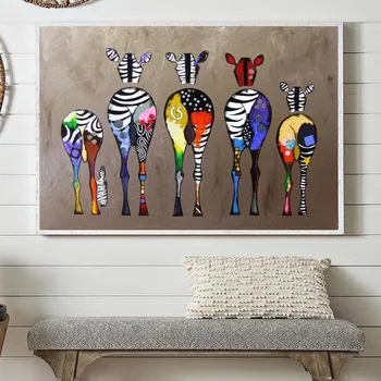 Abstraktne Zebra Lõuend Kunsti Maalid Seinale Värvikas Loomade Art Prints Aafrika Loomad, Kunst, Pildid Elutoa Seina