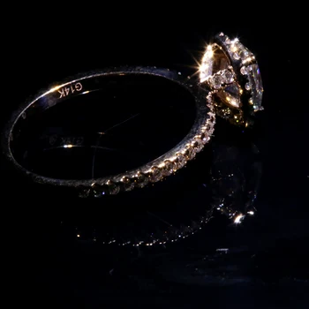 AEAW 14K Valge Kuld Halo Moissanite Ring 1.0 ct 3ct Ovaalne Lõigatud Geniaalne Moissanite kihlasormus Naistele