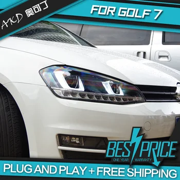 AKD Autode Disain Esitulede Jaoks VW Golk7 Golf 7 MK7 Esituled LED Töötab tuled Bi-Ksenoon Lähituled Udutuled angel eyes Auto levels