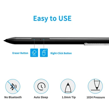 Aktiivne Stylus Pen 1024 Taset Rõhk kooskõlas Surface Pro X/7/6/5/4/3, Pind Minna, Pinna-Raamat, Pinna Sülearvuti