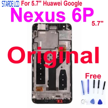 Algne Jaoks Huawei Google Nexus 6P LCD Ekraan Puutetundlik Digitizer paigaldus Raam 6P Asendamine Ekraani