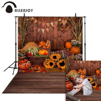 Allenjoy taust fotograafia studio Sügisel saagi päevalille-ja kõrvitsaseemned baby shower halloween taustaks photocall photobooth