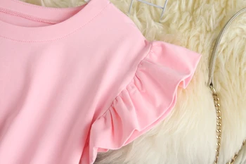 ALPHALMODA 2020. aasta Suvel Ruffled Varruka Plisseeritud Tasku Naiste Armas 2tk Tshirt Püksid Sobivad Tahke Värv Magusad Tüdrukud Lounge Kanda Komplekt