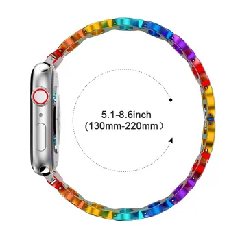 Alumiiniumisulamist Watch band Apple Watch 6 5 4 40mm 44mm Luksus Vikerkaar alumiiniumisulamist Kella Rihm Apple Watch Seeria 1 2