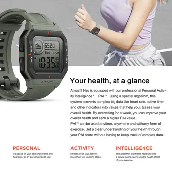 Amazfit Neo Smart Watch 28 Päeva Aku Eluiga Bluetooth Smartwatch 3 spordirežiimi 5ATM Pai Tervise Abiline Android, IOS Telefoni