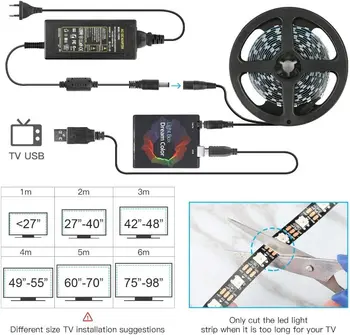 Ambilight-Kit USB LED Valgus 5050 RGB Unistuste Värvi ws2812b Ribad TV Lauaarvuti Ekraani Taustvalgustuse Valgustus 1M 2M 3M 4M 5M