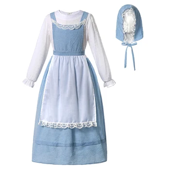 Ameerika Pioneer Tüdruk Lapse Kostüüm Väike Keskmine Suur Kids California Kostüüm Vana Aja Koloonia Küla Teismeline Printsess Kleit