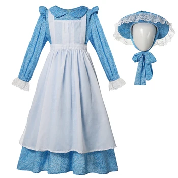 Ameerika Pioneer Tüdruk Lapse Kostüüm Väike Keskmine Suur Kids California Kostüüm Vana Aja Koloonia Küla Teismeline Printsess Kleit