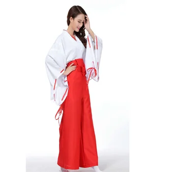 Anime Inuyasha Kikyou Cosplay Kostüüm Kleit Kikyo Parukad Naised Mehed Jaapani Kimono Komplekt Parukas Juuksed Halloween, Jõulud Kingitus