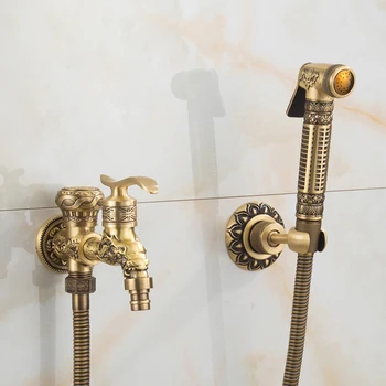 Antiik Messing Bideest Kraan Seinale Paigaldatud Vannituba, Dušš, Wc, pesumasina Kraan Ühe Külma Vett Käsi dušš Sulg